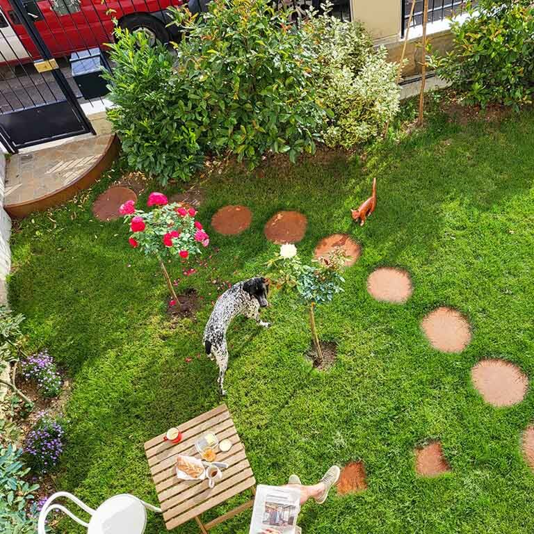 Pietra per gradini in acciaio Corten Girare 25
