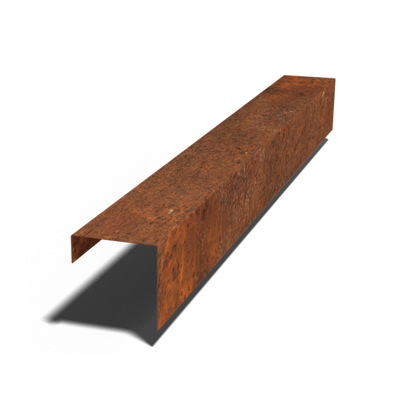 Profilo di sovrapposizione in acciaio Corten 15 x 15 x 5 cm (lunghezza 150 cm)