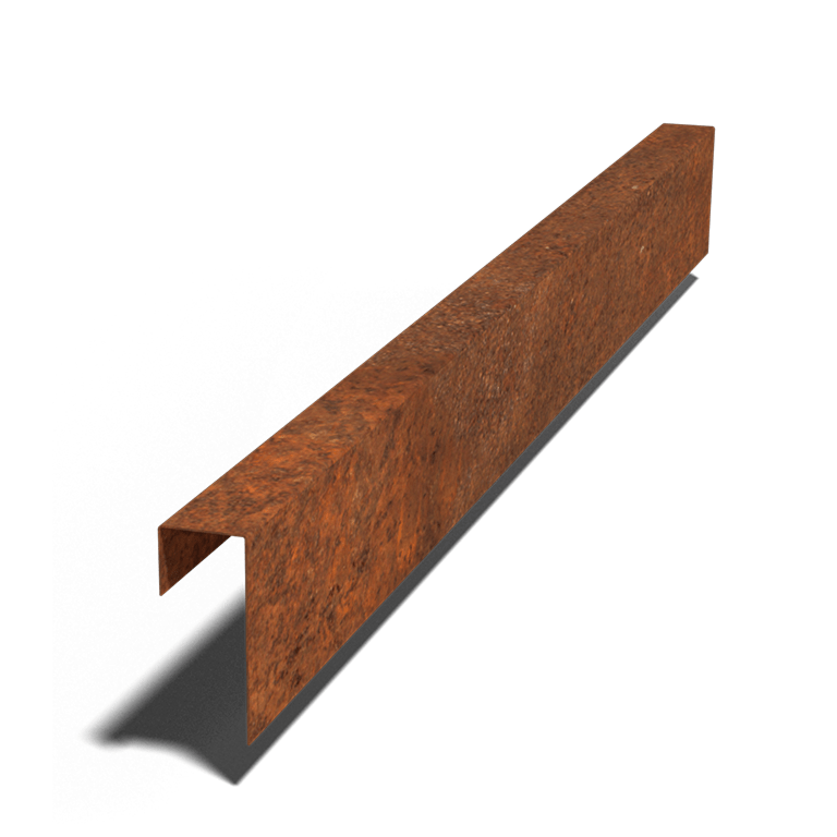 Profilo di sovrapposizione in acciaio Corten 15 x 6 x 5 cm (lunghezza 150 cm)