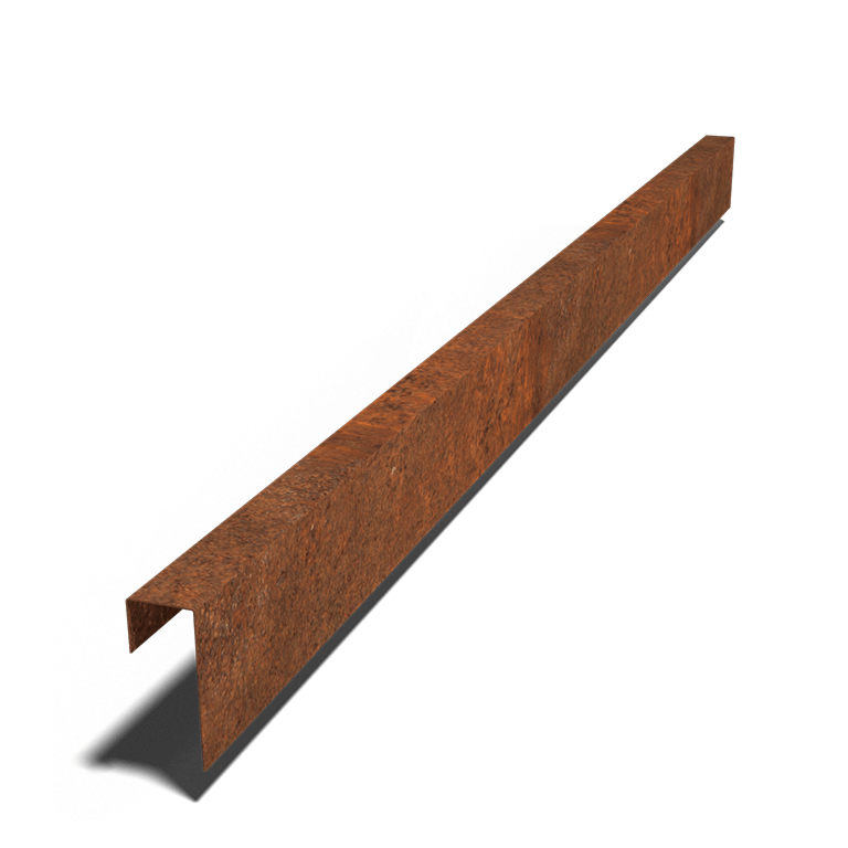 Profilo di sovrapposizione in acciaio Corten 15 x 6 x 5 cm (lunghezza 240 cm)