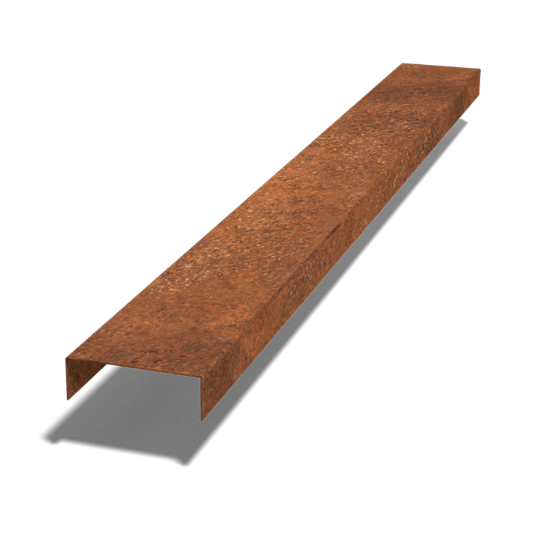 Profilo di sovrapposizione in acciaio Corten 5 x 15 x 5 cm (lunghezza 150 cm)