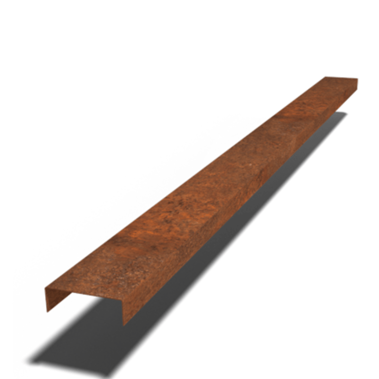 Profilo di sovrapposizione in acciaio Corten 5 x 15 x 5 cm (lunghezza 240 cm)
