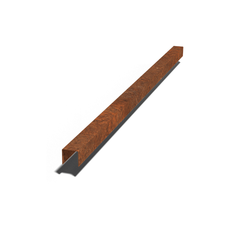 Profilo di sovrapposizione in acciaio Corten 5 x 5 x 5 cm (lunghezza 150 cm)