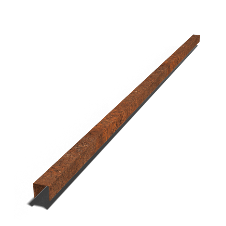 Profilo di sovrapposizione in acciaio Corten 5 x 5 x 5 cm (lunghezza 240 cm)