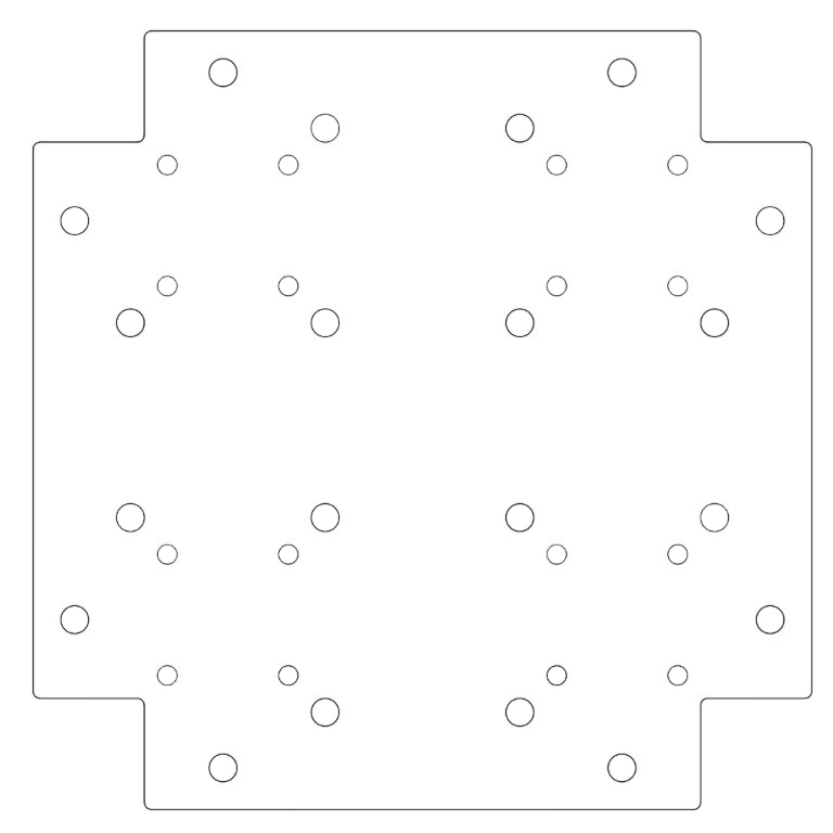Piastra inferiore in acciaio zincato 30 x 30 cm