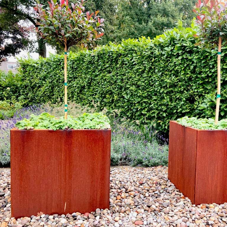 Fioriera in acciaio Corten Miami 70 x 70 cm