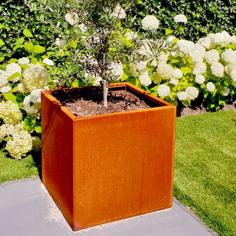 Fioriera in acciaio Corten Miami 70 x 70 cm