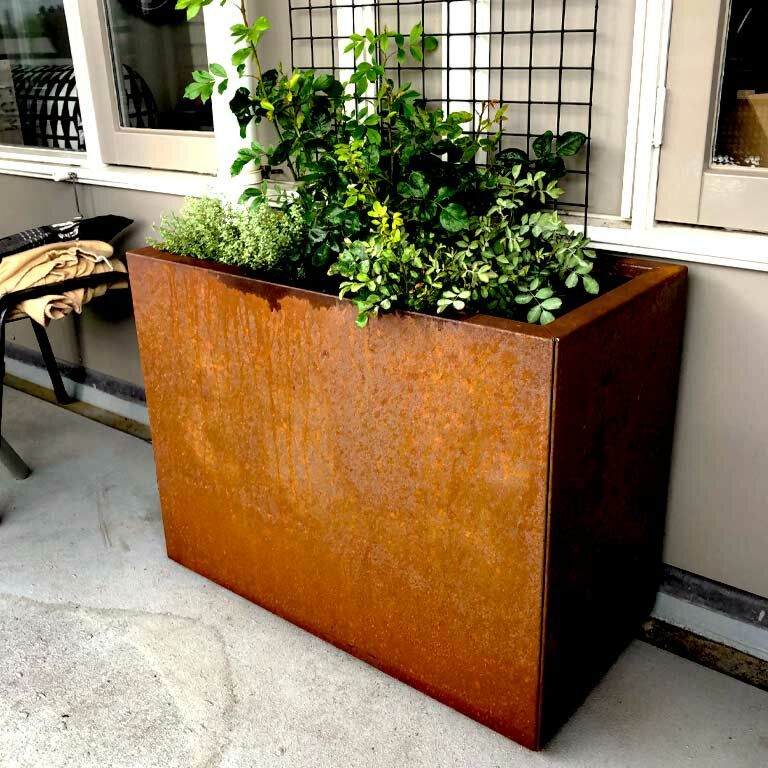 Fioriera in acciaio Corten Texas 40 x 80 cm