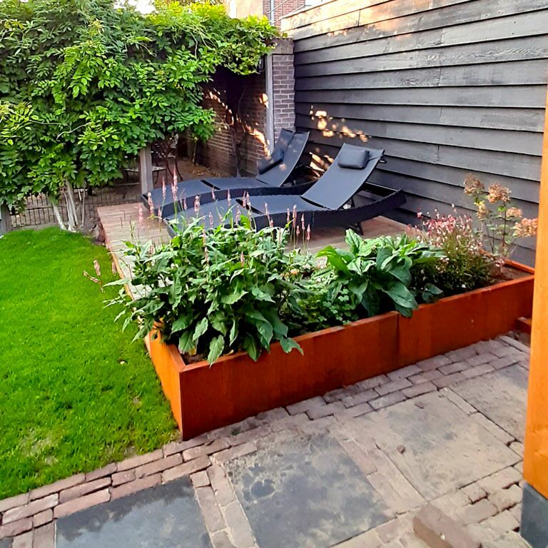 Fioriera in acciaio Corten Texas xxl 240 x 80 cm
