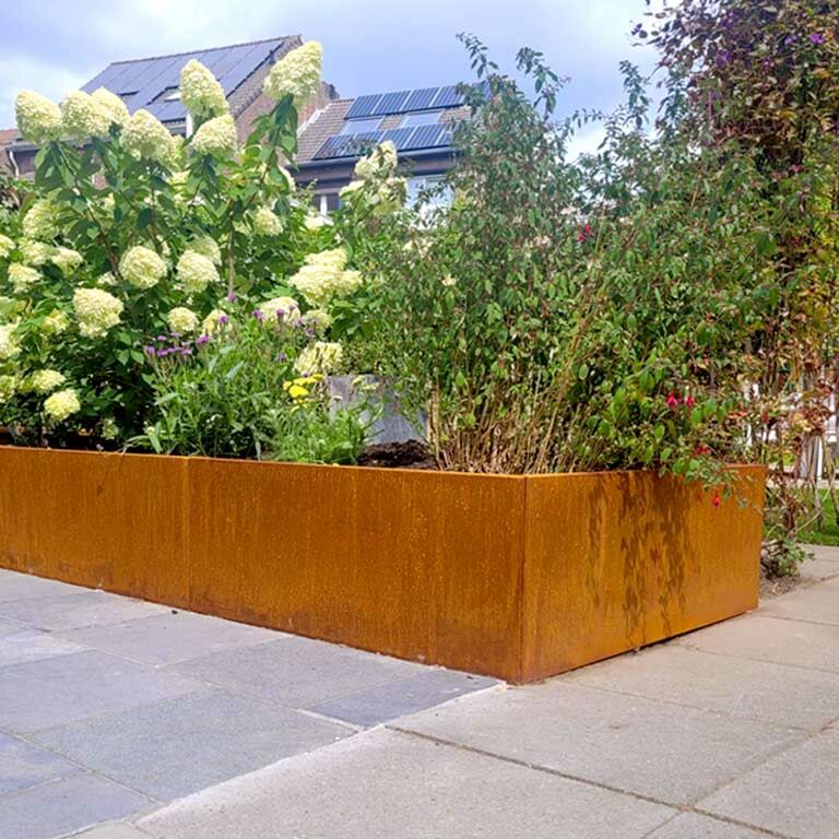 Fioriera in acciaio Corten Texas xxl 400 x 120 cm