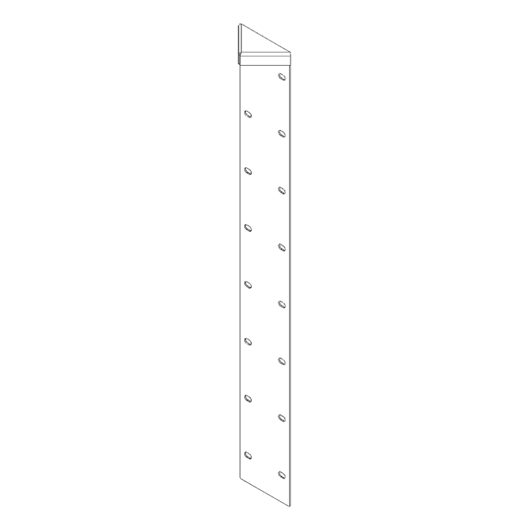 Angolo in acciaio verniciato a polvere 180° 80 cm