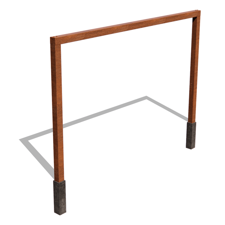 Pergola dritta in acciaio corten 400 cm