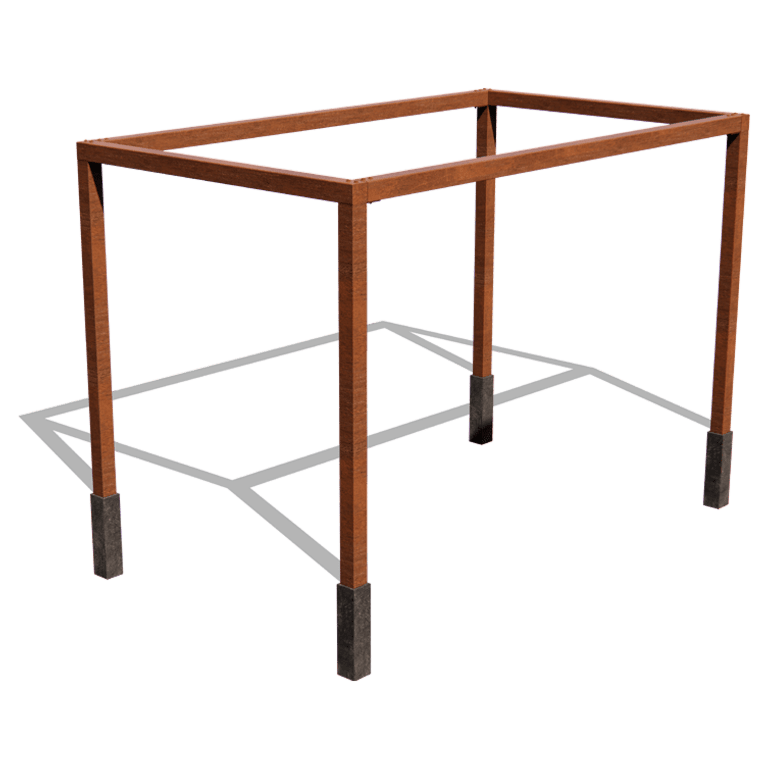 Pergola quadrata in acciaio corten 424 x 250 cm