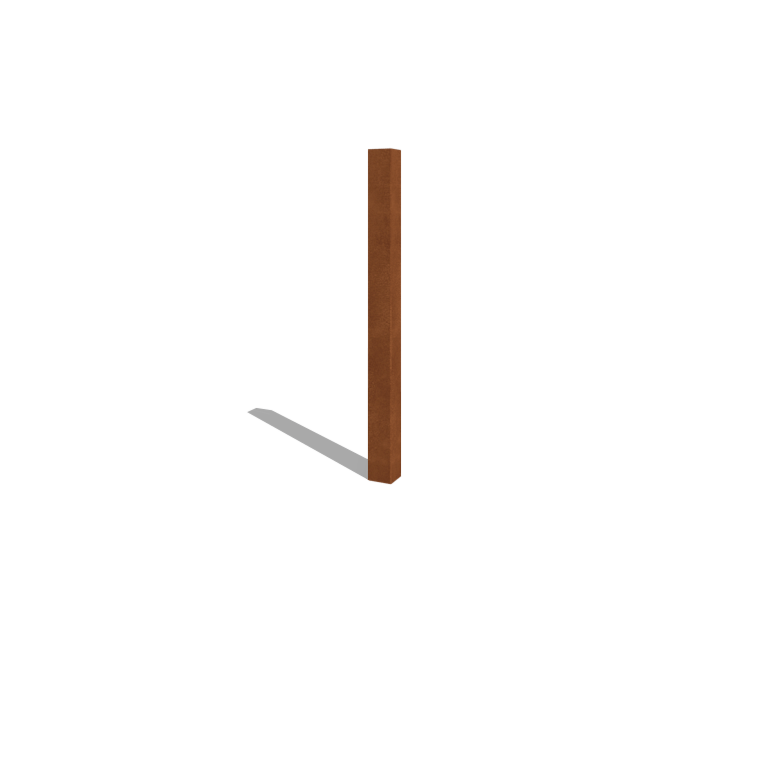 Palo per recinzione da giardino in acciaio corten 150 cm