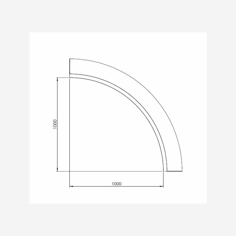 Muro di sostegno in acciaio verniciato a polvere con curva interna 100 x 100 cm (altezza 50 cm)