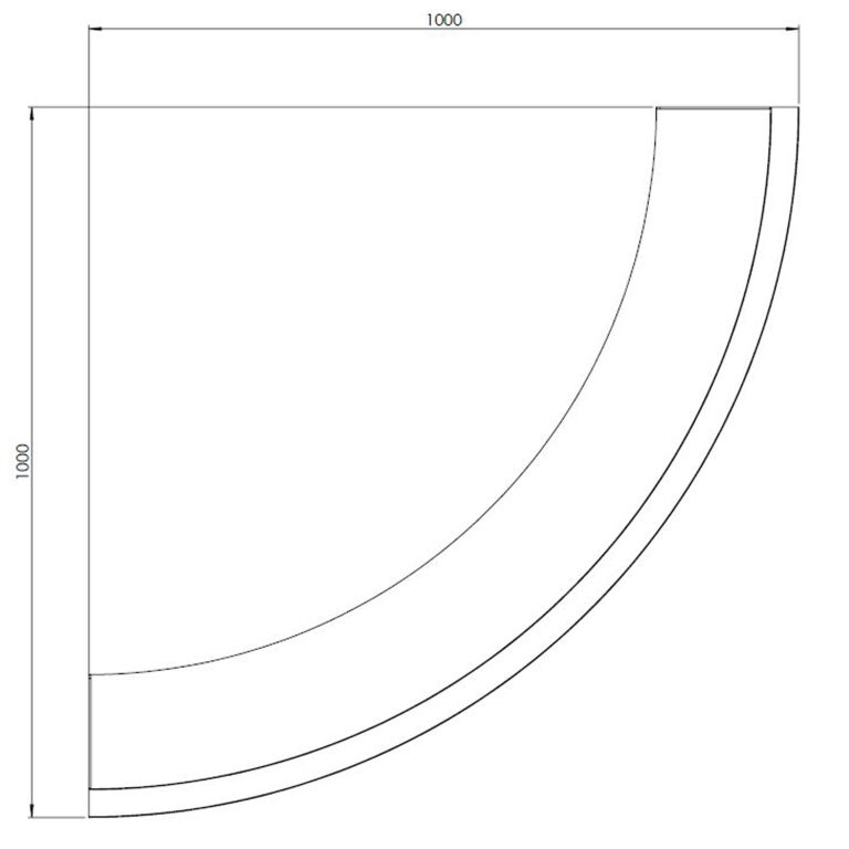 Muro di sostegno in acciaio Corten con curva esterna 100 x 100 cm (altezza 40 cm)