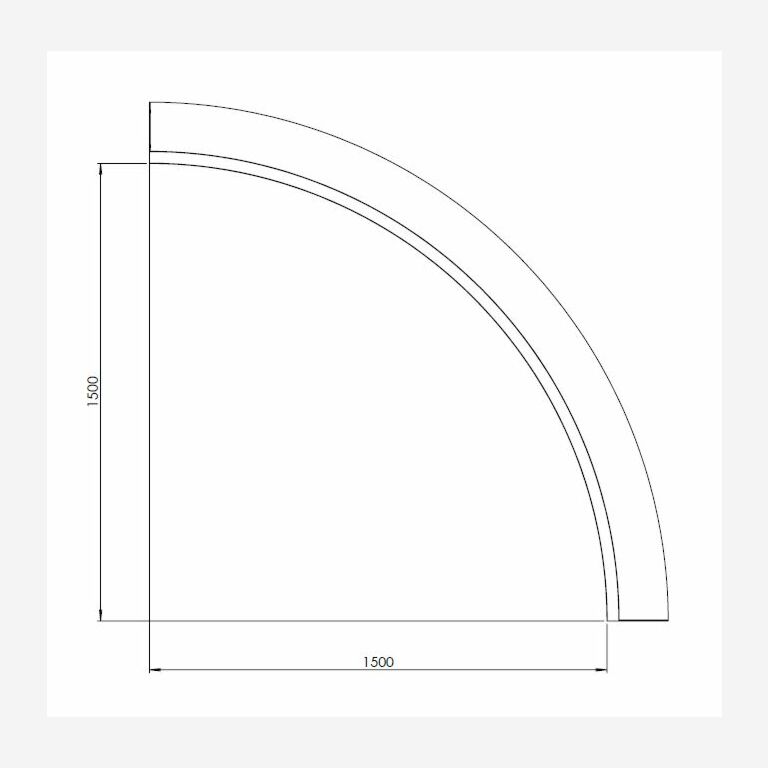 Muro di sostegno in acciaio Corten con curva interna 150 x 150 cm (altezza 40 cm)