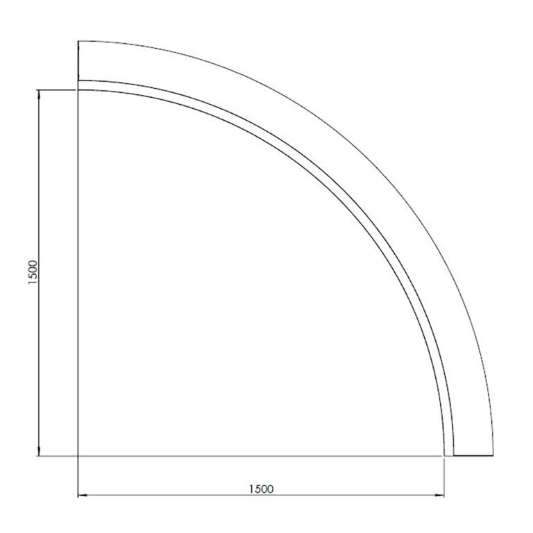 Muro di sostegno in acciaio verniciato a polvere con curva interna 150 x 150 cm (altezza 30 cm)