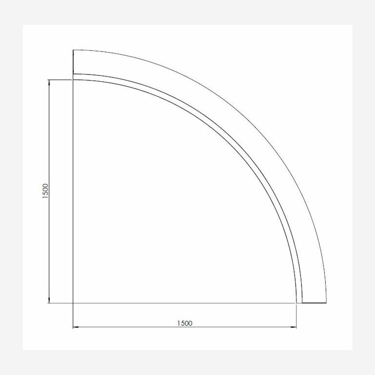 Muro di sostegno in acciaio Corten con curva interna 150 x 150 cm (altezza 60 cm)