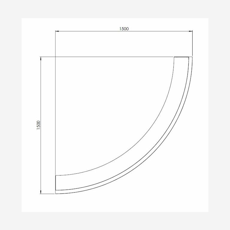 Muro di sostegno in acciaio Corten con curva esterna 150 x 150 cm (altezza 40 cm)