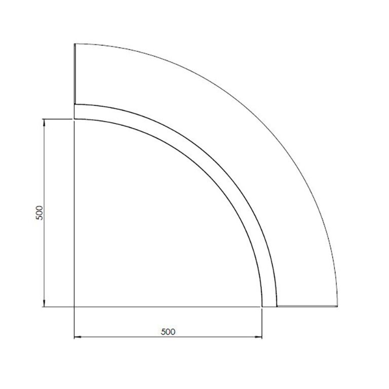 Muro di sostegno in acciaio Corten con curva interna 50 x 50 cm (altezza 60 cm)