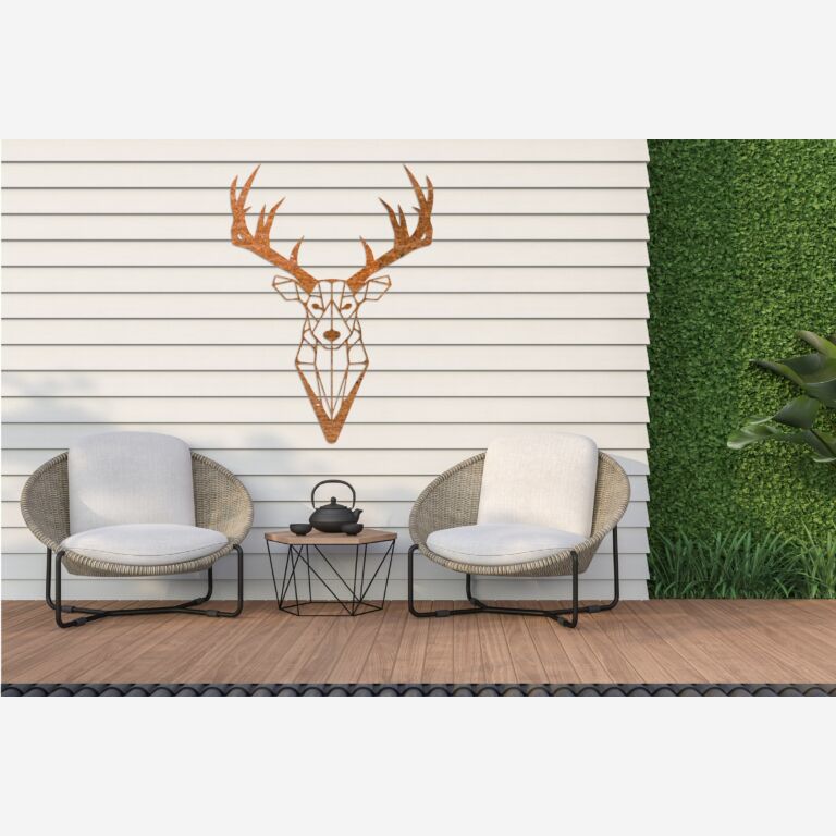 Decorazione da parete in acciaio Corten Renna