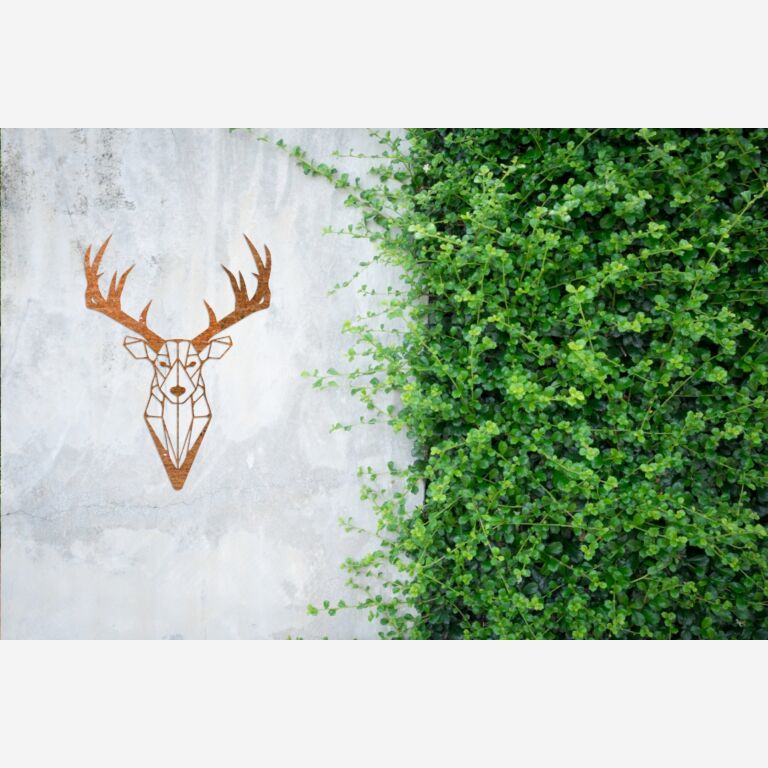Decorazione da parete in acciaio Corten Renna