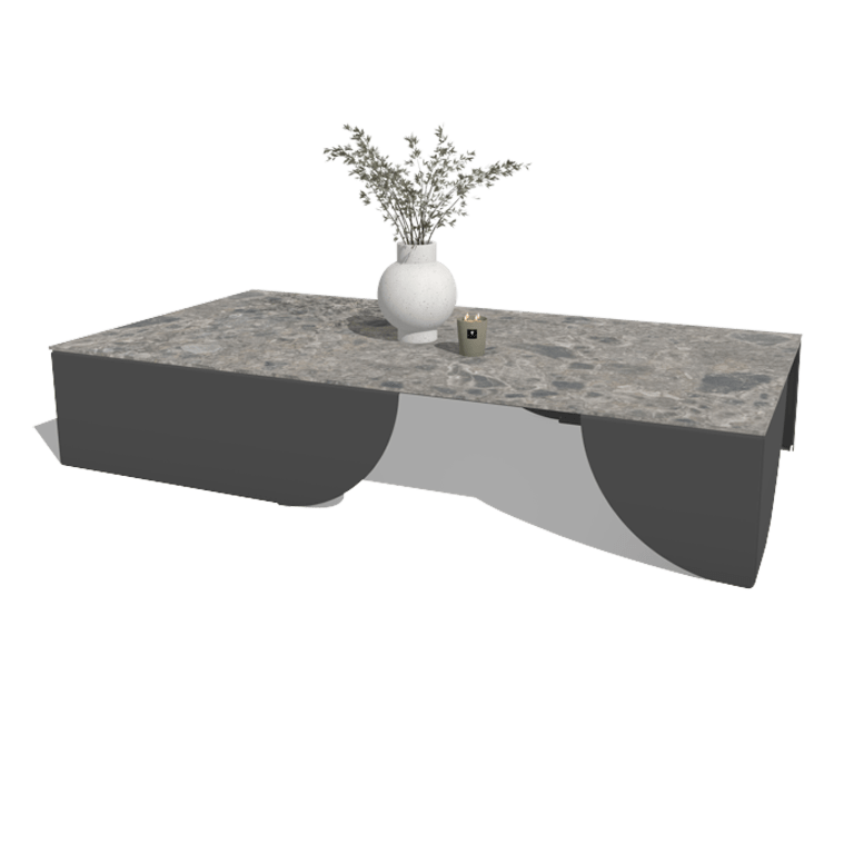 Tavolino da salotto Savuto alluminio 160 x 80 x 30 cm