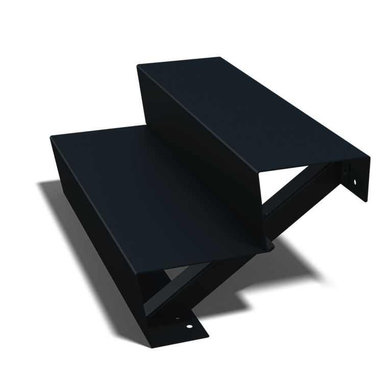 Scaletta nera New York con 2 gradini (larghezza 80 cm)