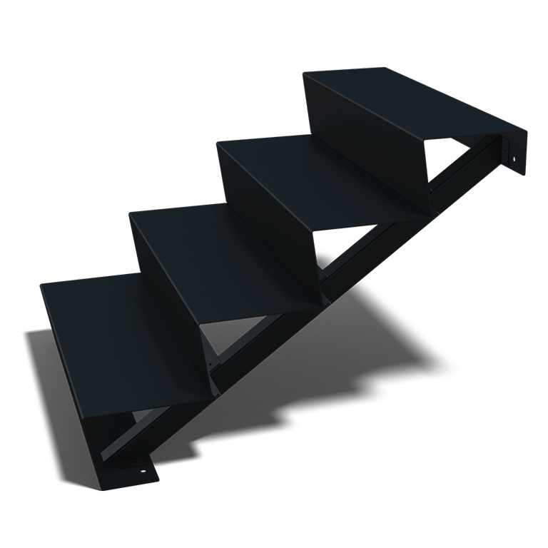 Scaletta nera New York con 4 gradini (larghezza 80 cm)