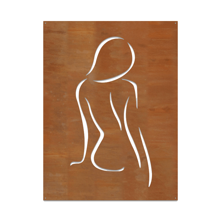 Decorazione da parete in acciaio Corten Donna