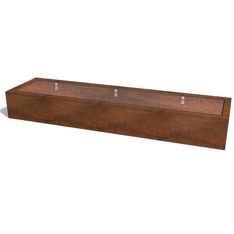 Specchio d'acqua in acciaio Corten 300 x 80 x 40 cm