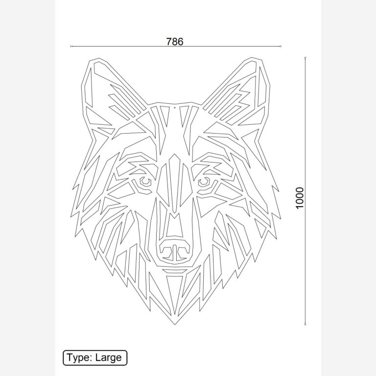 Decorazione da parete in metallo Wolf 1.0