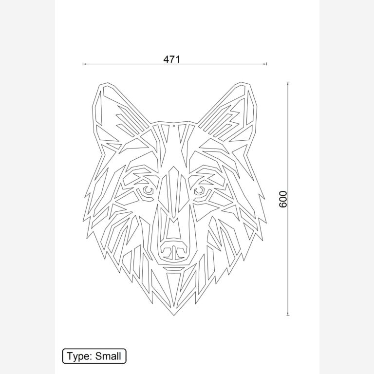 Decorazione da parete in metallo Wolf 1.0