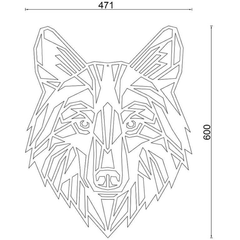 Decorazione da parete in metallo Wolf 1.0