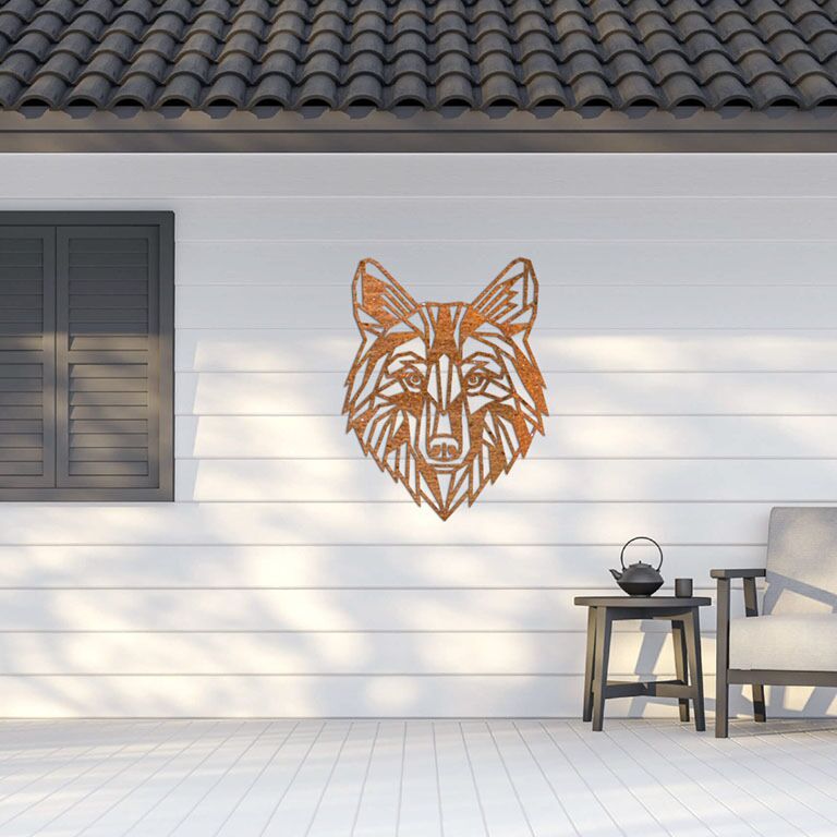 Decorazione da parete in acciaio Corten Lupo 1.0