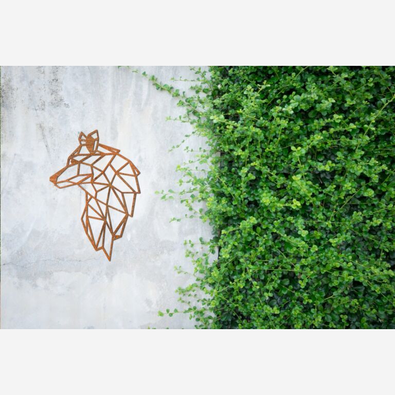 Decorazione da parete in acciaio Corten Wolf 1.0