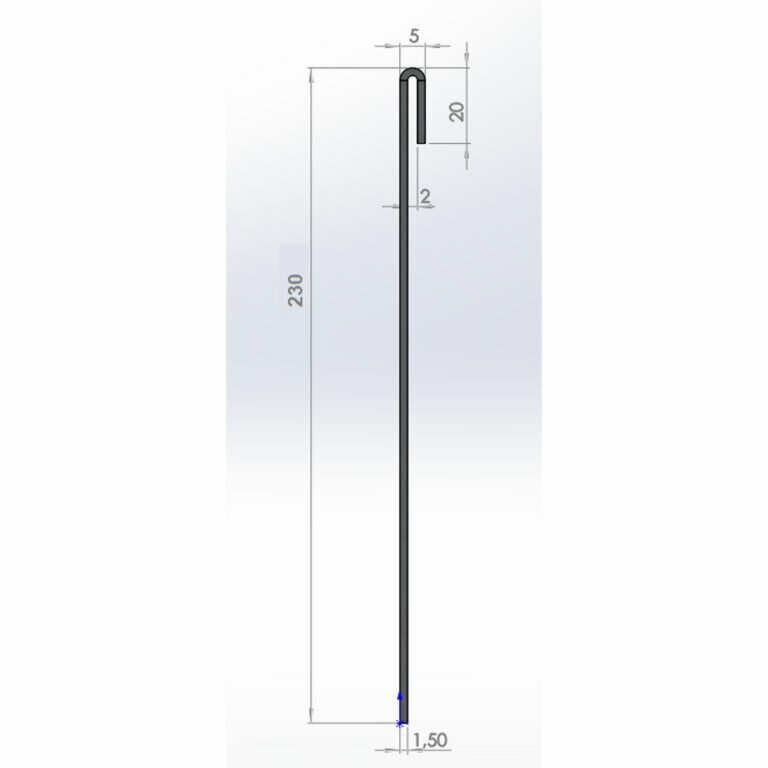 Bordura appiattita in acciaio Corten 23 cm (lunghezza 150 cm)