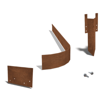 Bordura FLEX appiattita in acciaio Corten 13 cm - set completo per 15 metri