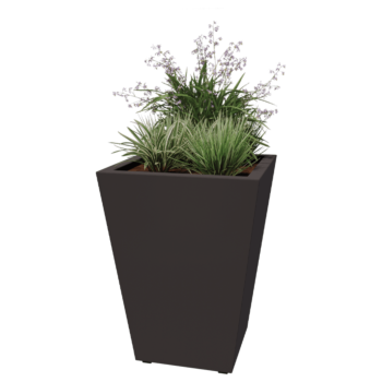 Fioriera in acciaio - Cono - 60 x 60 x 81,5 cm - Saldato - Altri colori RAL - Con piastra di base