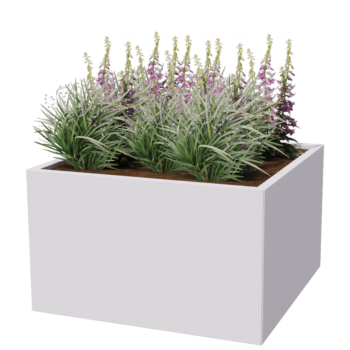 Fioriera in acciaio - Quadrato - 100 x 100 x 40 cm - Altri colori RAL - Senza piastra di base