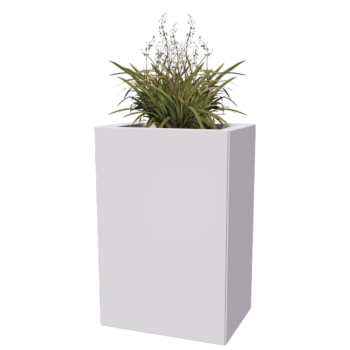 Fioriera in acciaio - Rettangolo - 40 x 30 x 30 cm - Altri colori RAL - Con piastra di base - Con piedi