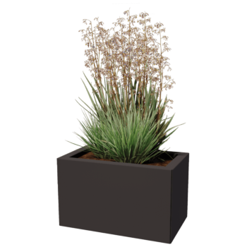 Fioriera in acciaio - Rettangolo - 50 x 30 x 40 cm - Altri colori RAL - Con piastra di base - Con piedi