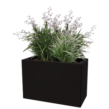 Fioriera in acciaio - Rettangolo - 60 x 30 x 30 cm - Altri colori RAL - Con piastra di base - Con piedi