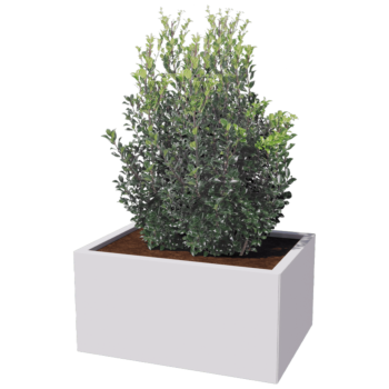 Fioriera in acciaio - Rettangolo - 80 x 60 x 60 cm - Altri colori RAL - Con piastra di base