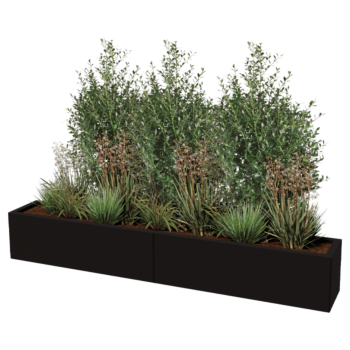 Fioriera XXL in acciaio - Rettangolo - 200 x 30 x 30 cm - Altri colori RAL - Con piastra di base