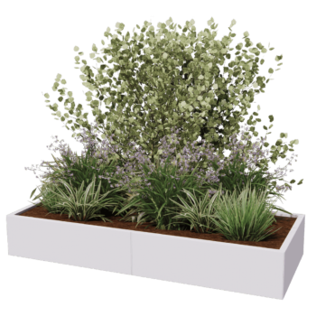 Fioriera XXL in acciaio - Rettangolo - 200 x 80 x 40 cm - Altri colori RAL - Senza piastra di base