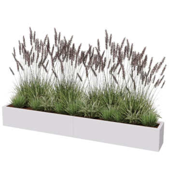 Fioriera XXL in acciaio - Rettangolo - 240 x 30 x 60 cm - Altri colori RAL - Con piastra di base