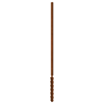 Palo in acciaio corten diritto con picchetto a terra 190 x 6 x 3 cm