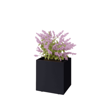 Fioriera in acciaio - Rettangolo - 40 x 30 x 40 cm - RAL9005 opaco (nero) - Con piastra di base - Con piedi